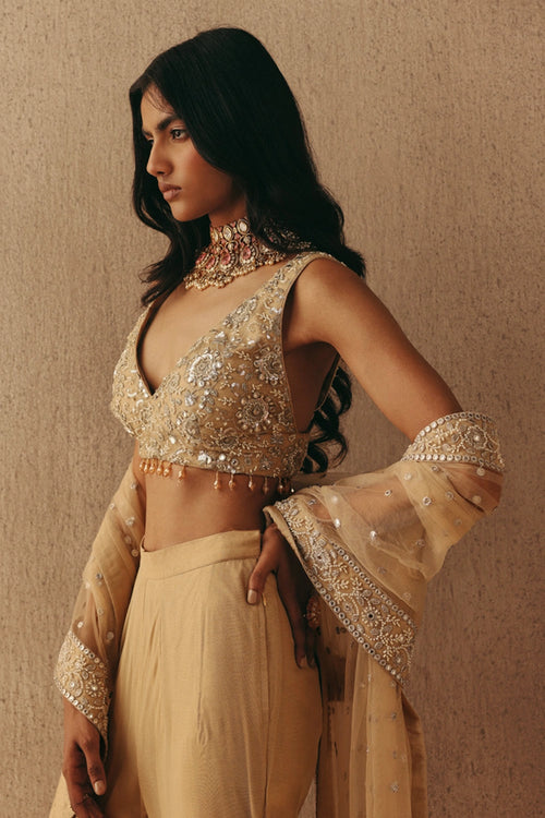 Golden Applique Bootcut Pants