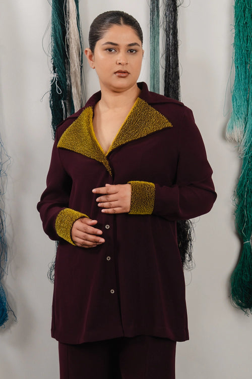 Maroon Lapel Jacket