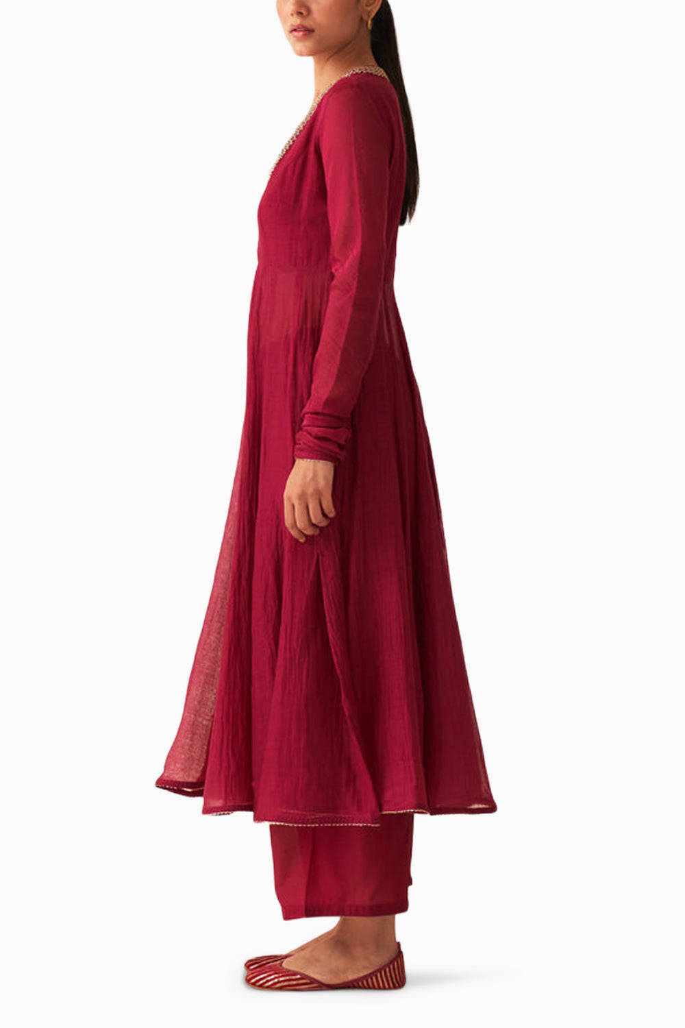 Vara Deep Red Ghoomar Anarkali Set