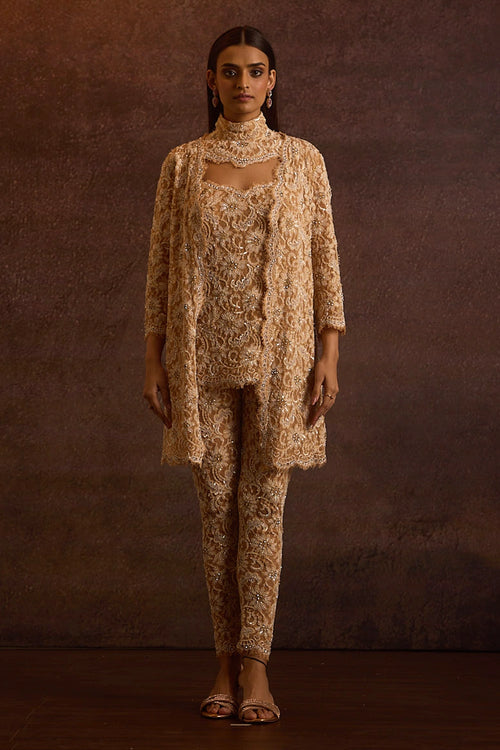 Eraya Short Kurta, Pants And Mid Thigh Jacket
