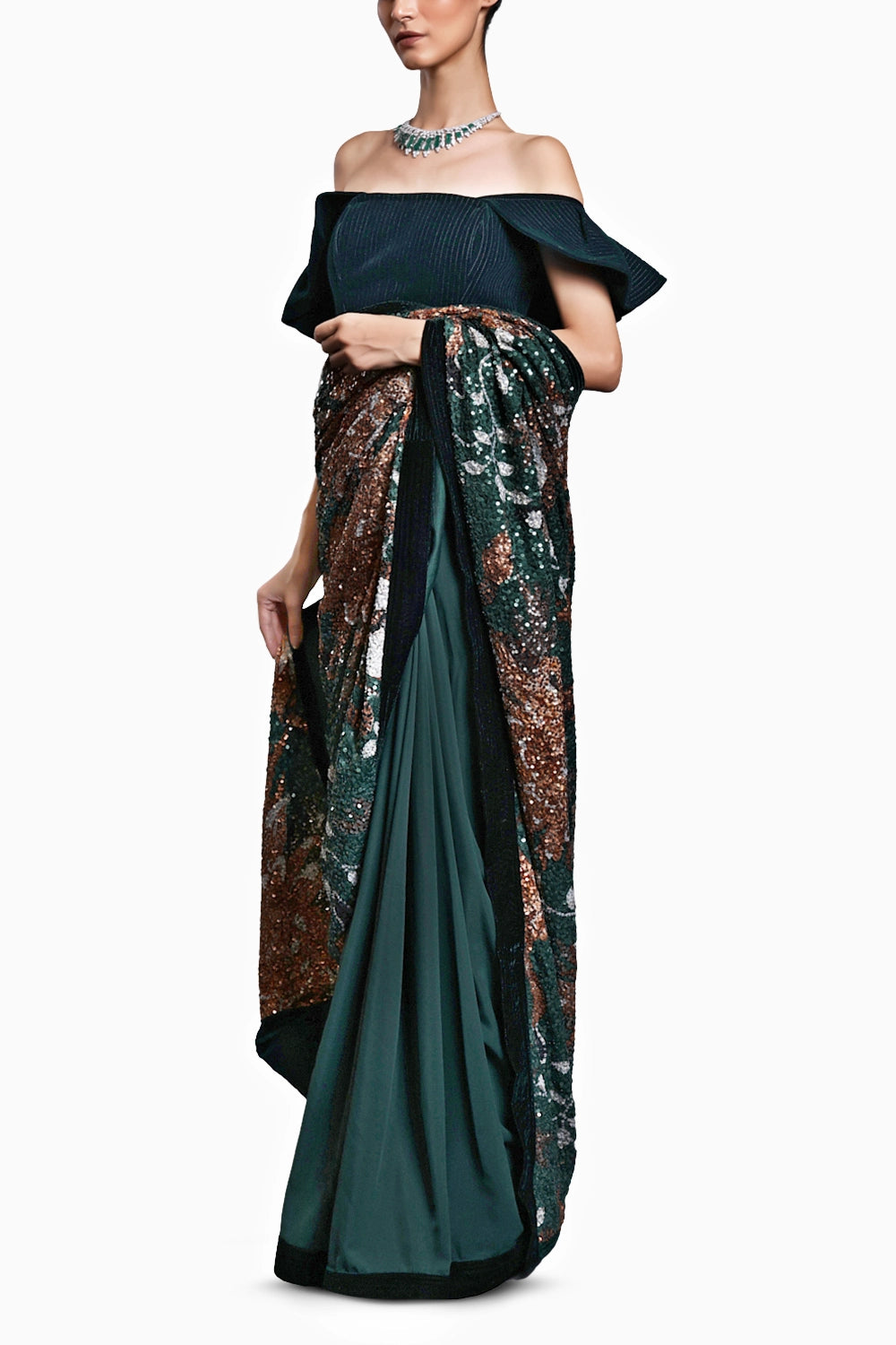 CF Emerald Snake Saree