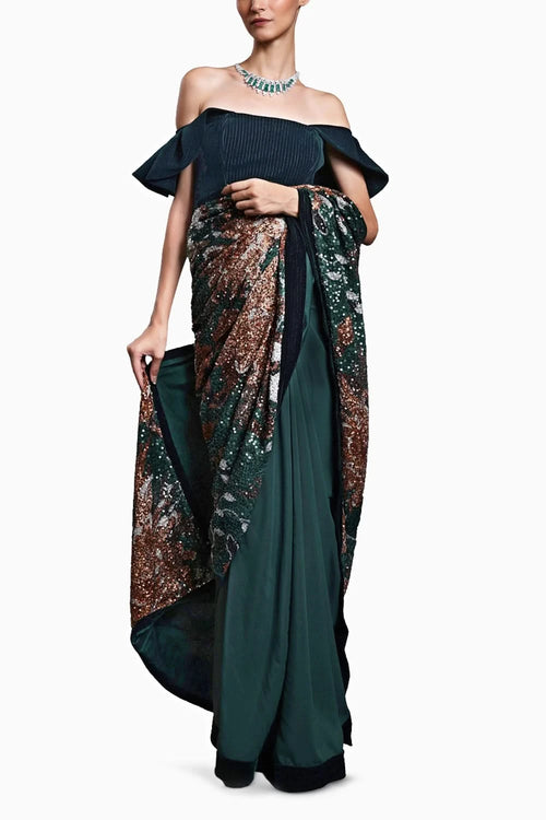 CF Emerald Snake Saree