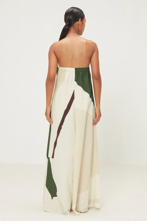 Ecru Green Sandleaf Jumpsuit