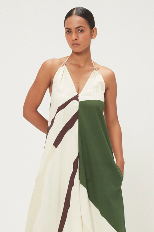 Ecru Green Sandleaf Jumpsuit