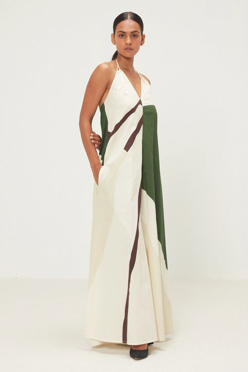 Ecru Green Sandleaf Jumpsuit