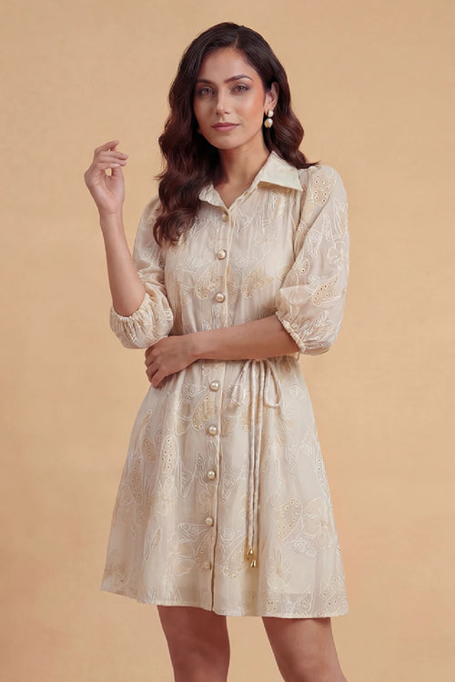 Ivory Bloom Flare Dress