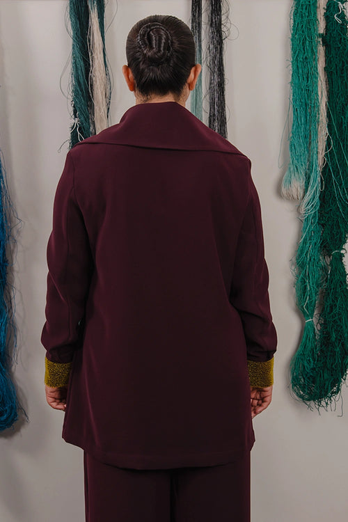 Maroon Lapel Jacket