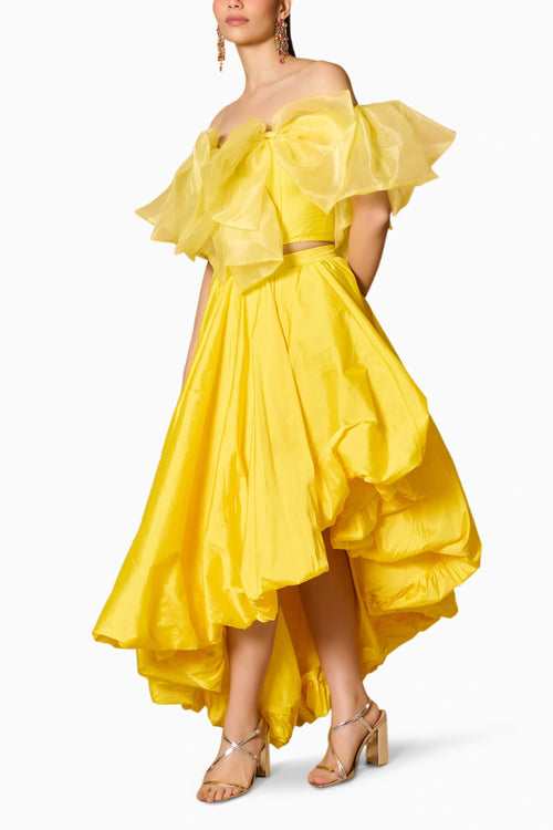 Spectrum Yellow Bow Corset With Bauble Skirt