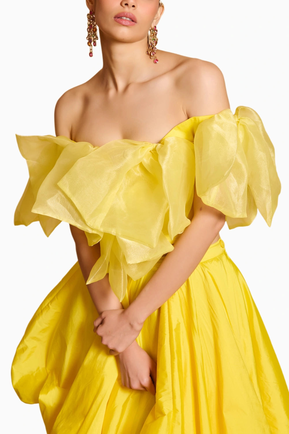 Spectrum Yellow Bow Corset With Bauble Skirt