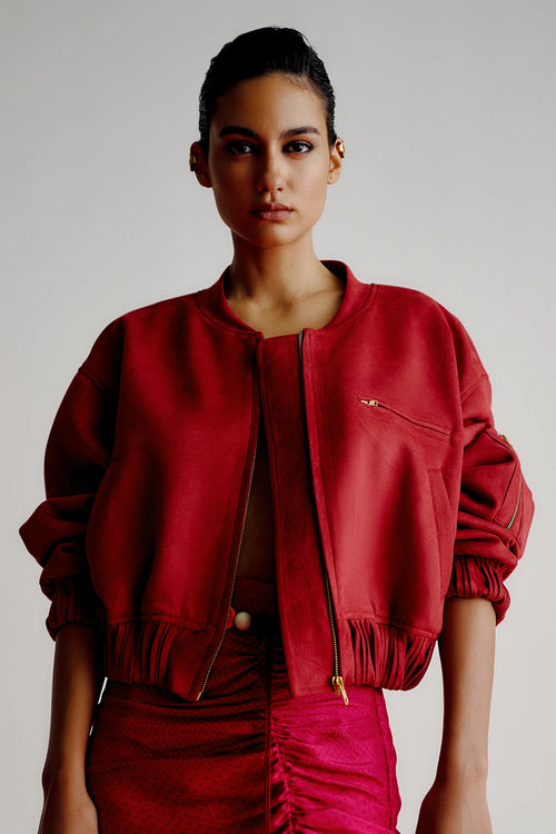 Red Bomber Jacket