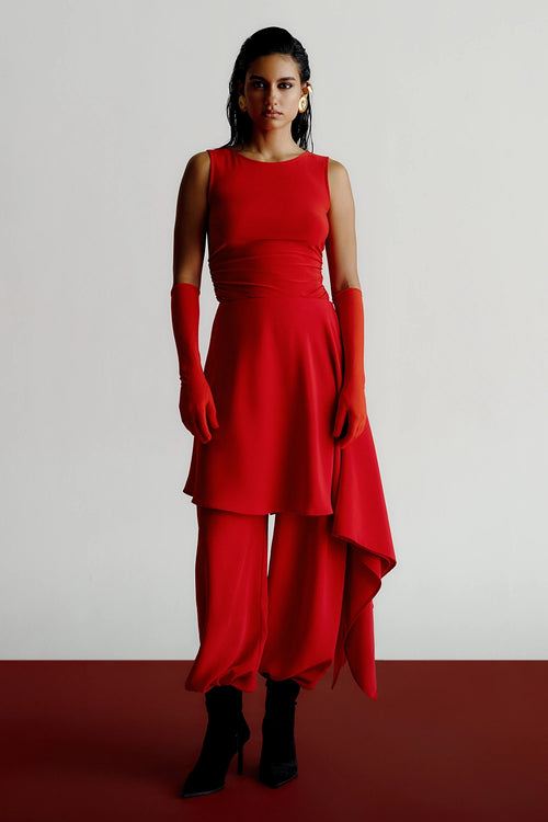 Red Tee With Dei Pants