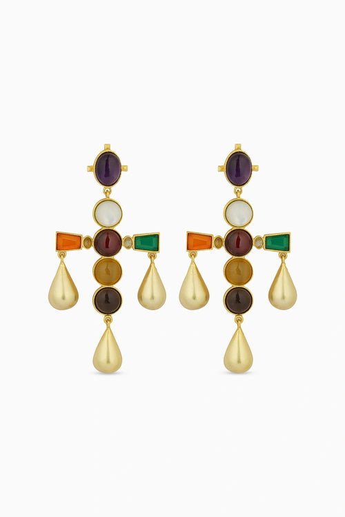 Colour Pop Navratna Earrings