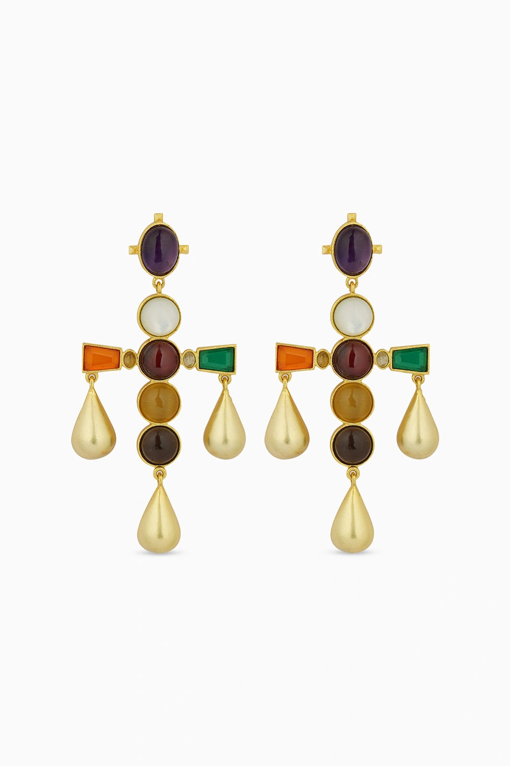 Colour Pop Navratna Earrings