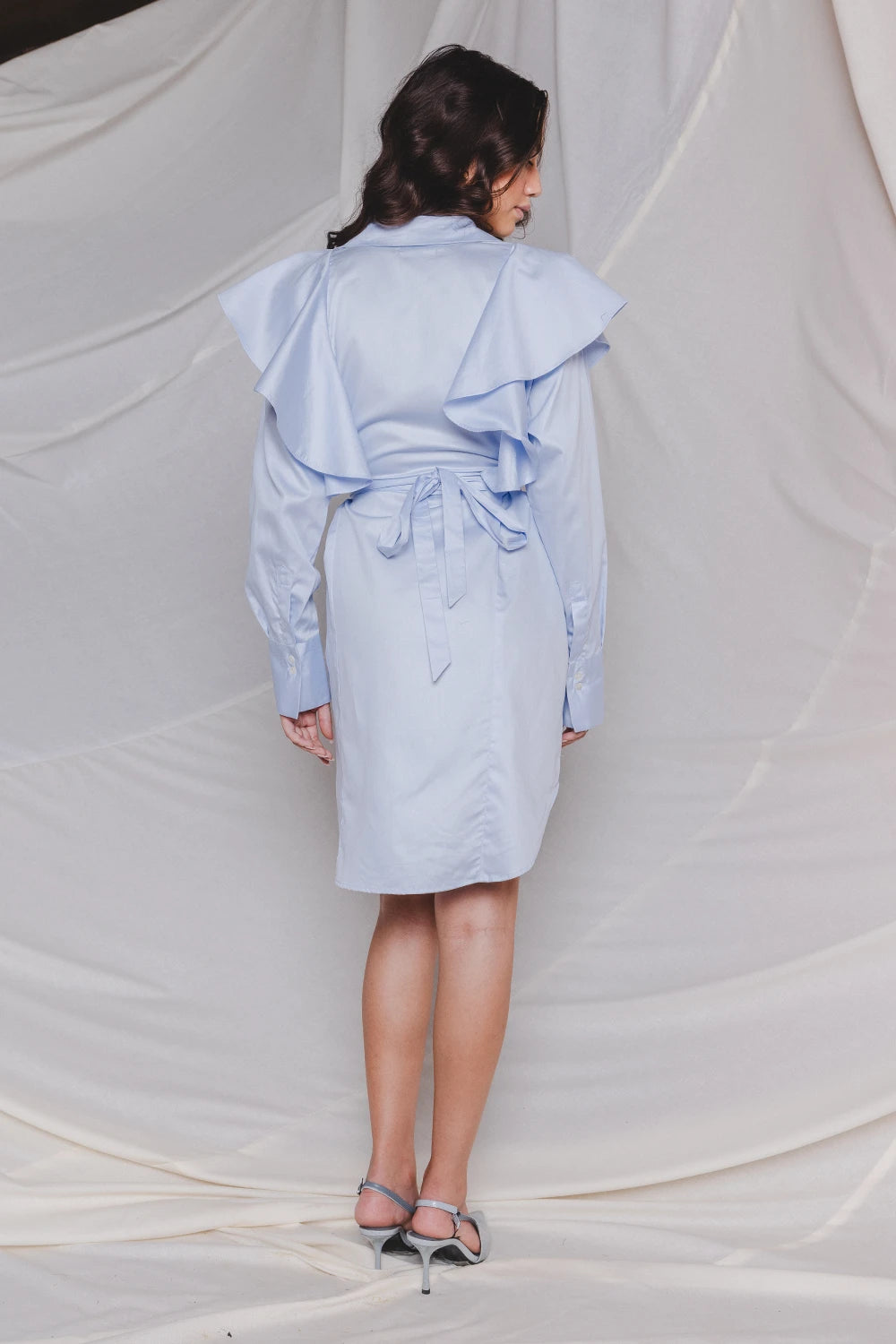 Skyline Blue Ruffle Dress