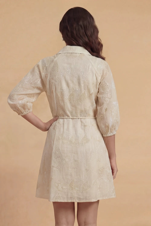 Ivory Bloom Flare Dress