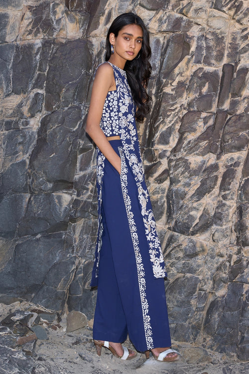 Embroidered Tabard Top & Pant Set