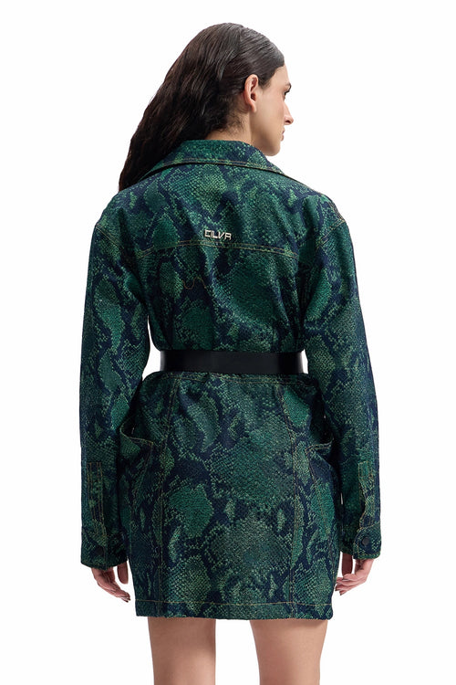 Serpent Denim Trucker Shirt Dress