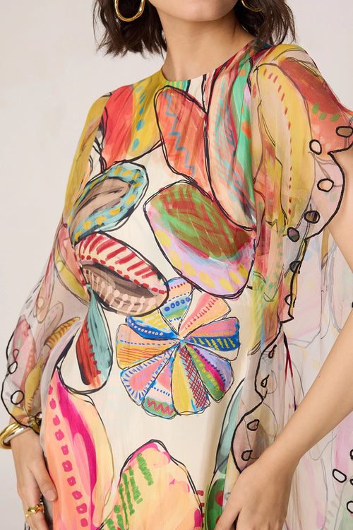 Multi Fler Cover Up Kaftan
