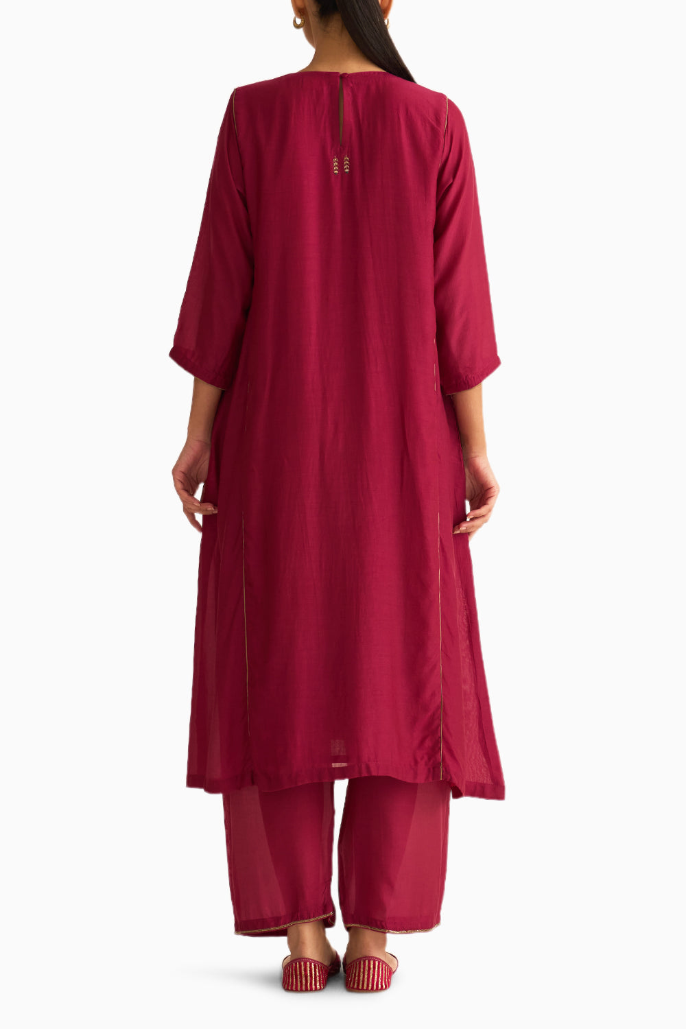 Veena Deep Red Kurta Set