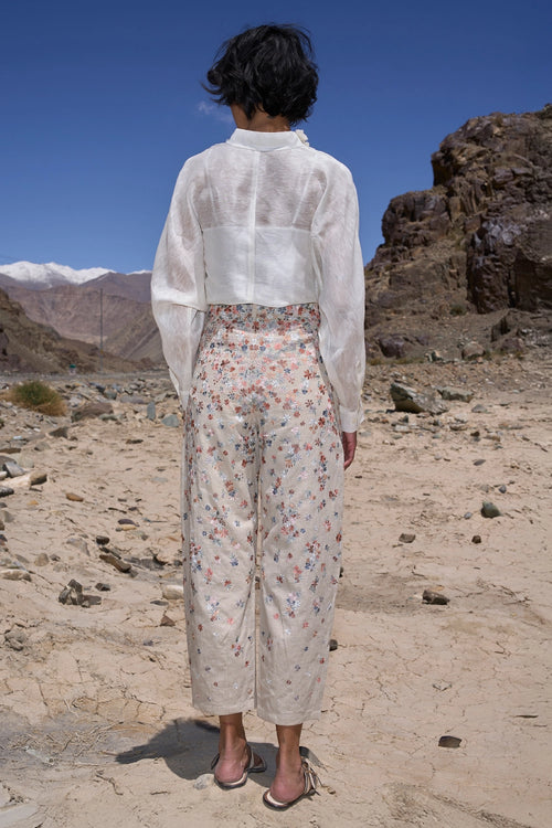 Floral Embroidered Linen Set