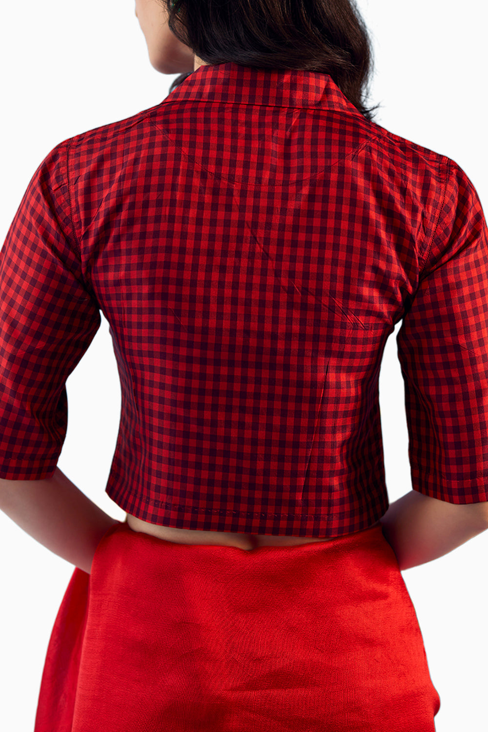 Enigma Scarlet Checks Shirt Blouse