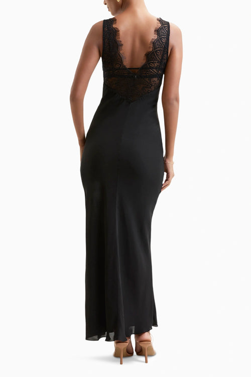 Black Aries Lace Maxi Dress