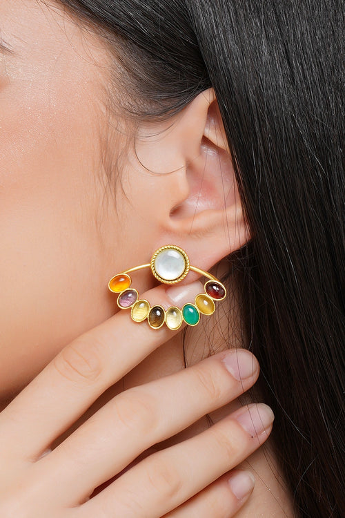 Inner Shakti Navratna Stud Earrings
