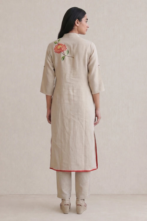 Natural Chrysanthemum Tunic Set
