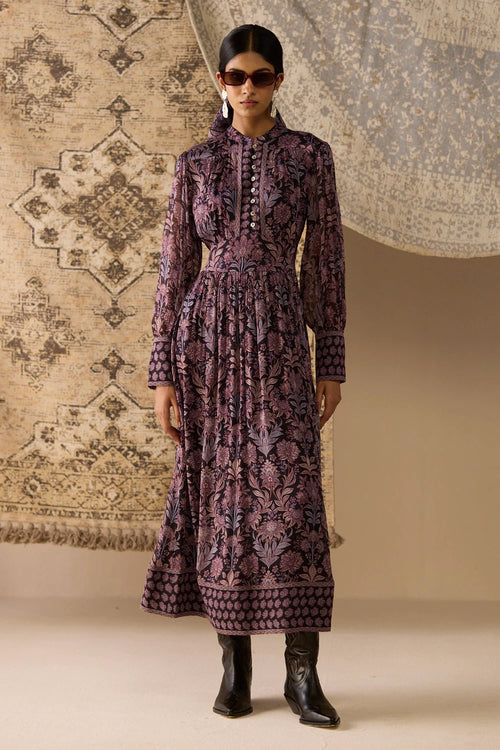 Morticia Paisley Maxi Dress
