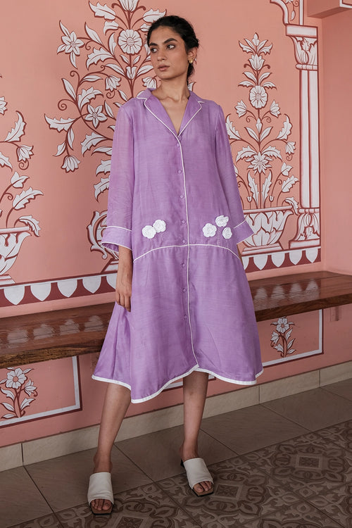 Lavender Resort Shirt Dress