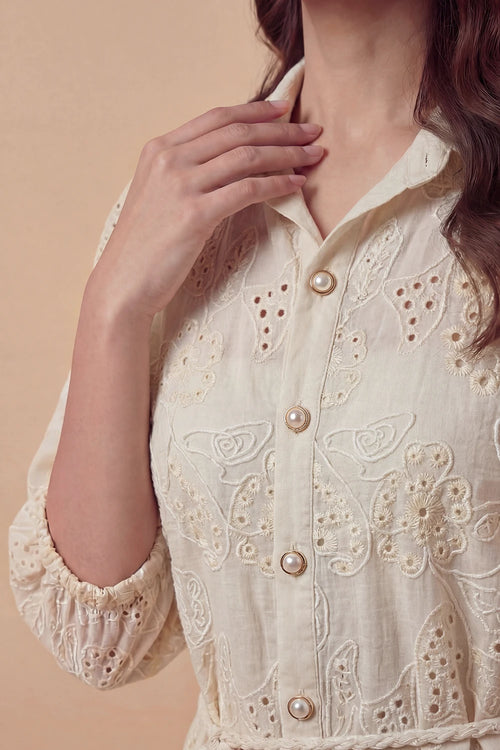 Ivory Bloom Flare Dress