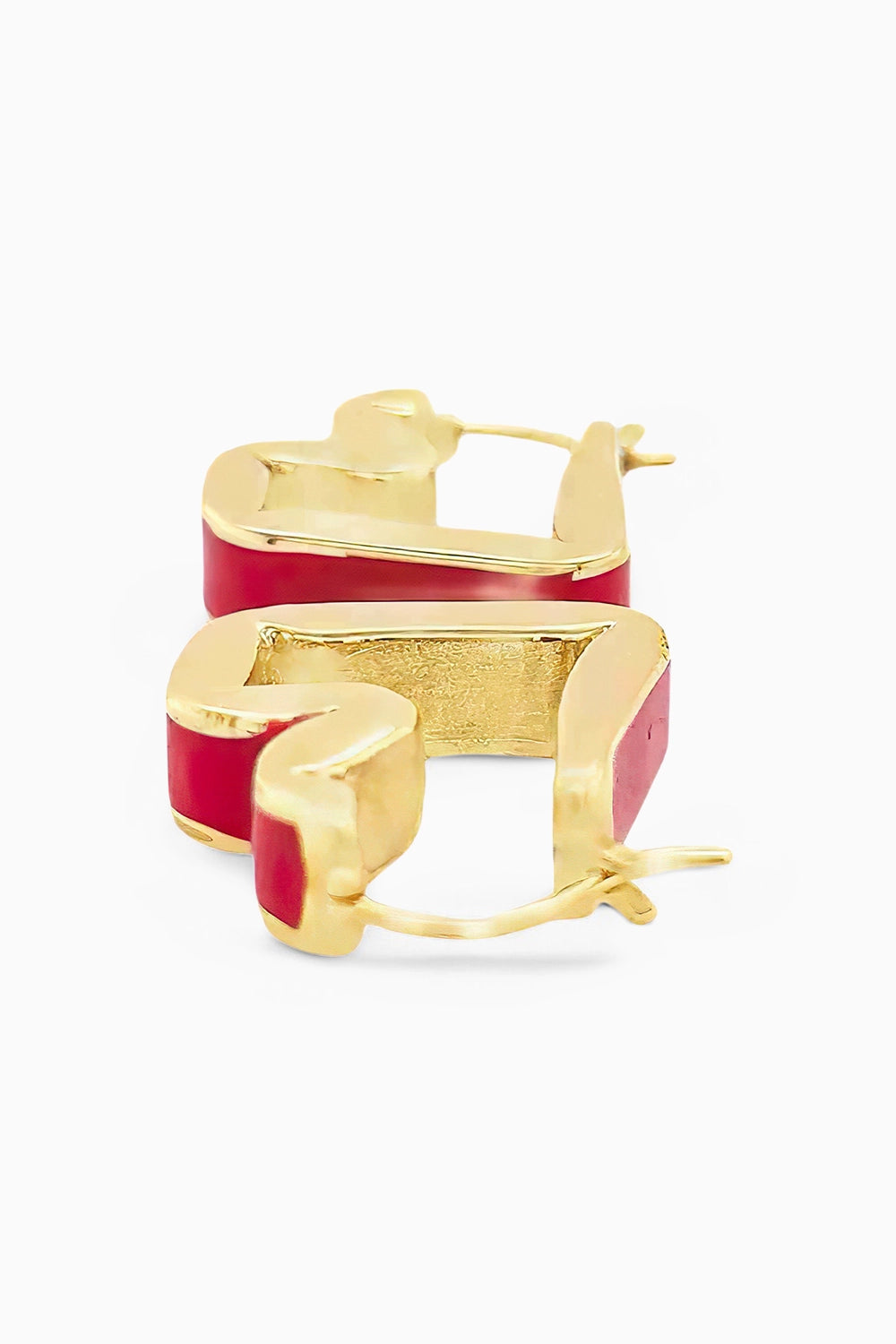 Crimson Enamel Hoops
