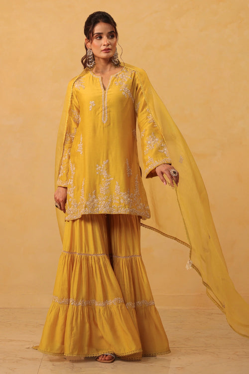 Vaayu Yellow Heavy Sharara Set