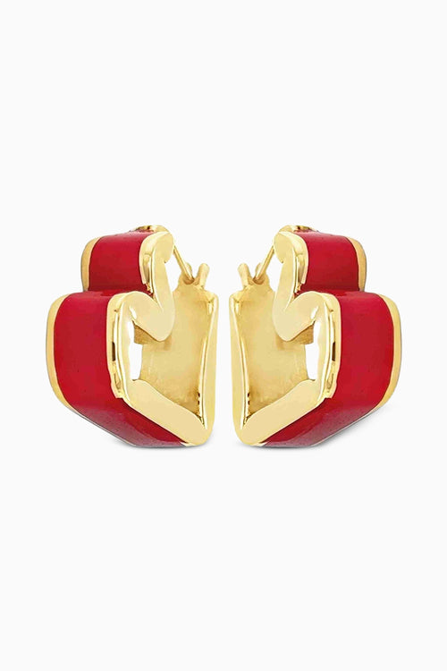 Crimson Enamel Hoops