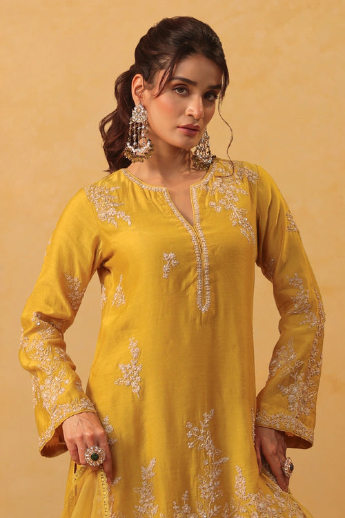 Vaayu Yellow Heavy Sharara Set