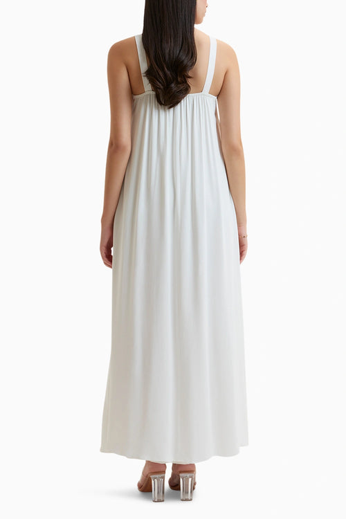 White Petra V-Neck Maxi Dress