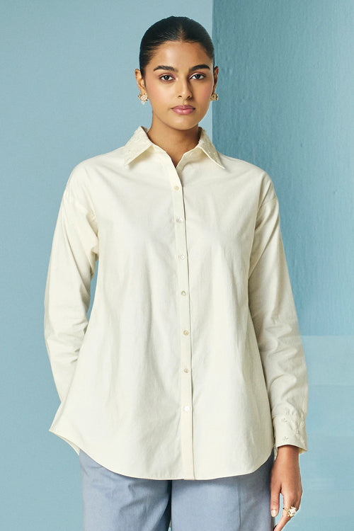 Ivory Poplin Shirt