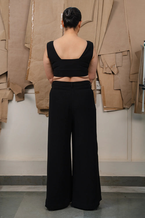 Black Seam Front Trousers