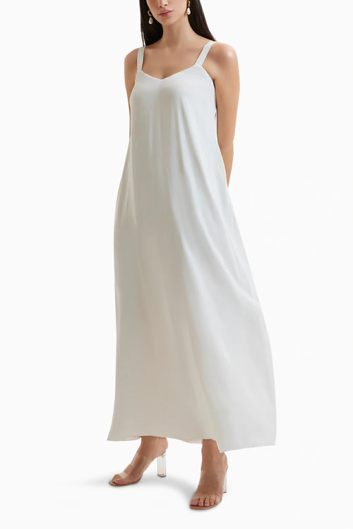 White Petra V-Neck Maxi Dress
