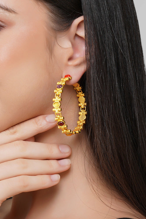 Power Hoops Navratan Earrings