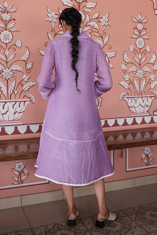Lavender Resort Shirt Dress