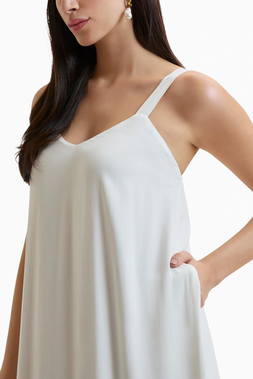 White Petra V-Neck Maxi Dress