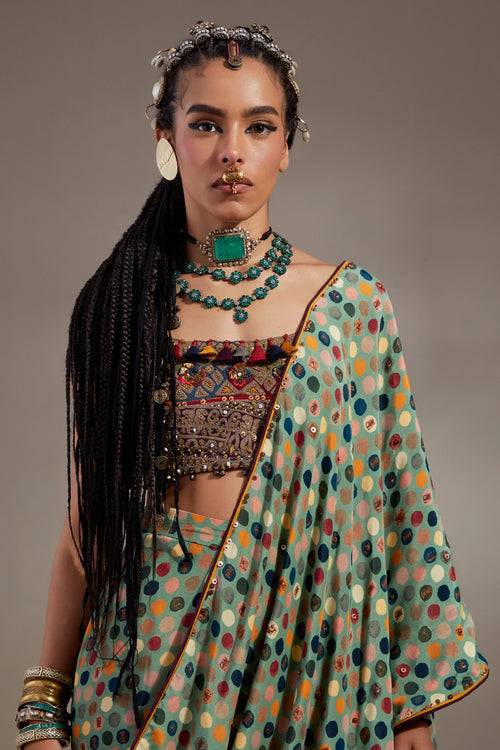Multi Anka Soma Draped Sari With Kalpa Blouse