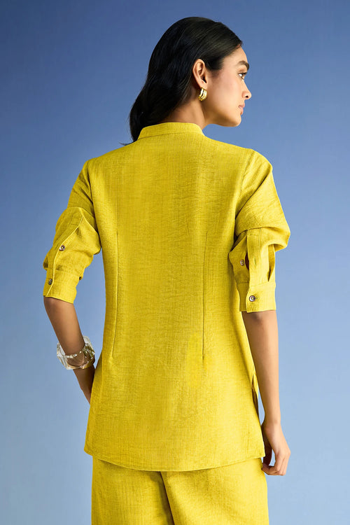 Linen-Textured Side-Tie Top