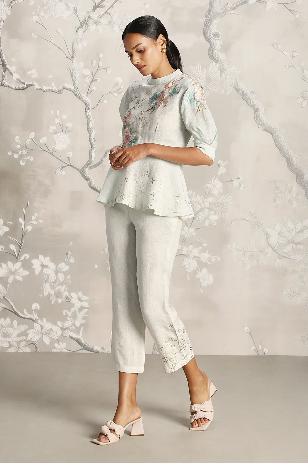 Corsage Peplum Bonny Top and Pant Set