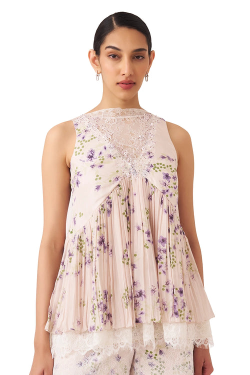 Brume Printed Lavender Top
