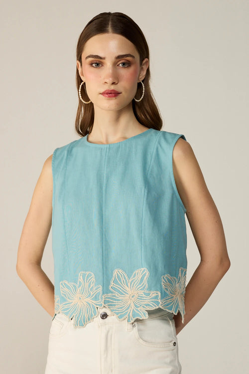 Blue Fiora Blouse