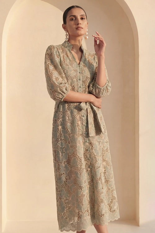 Sage Elan Midi Dress