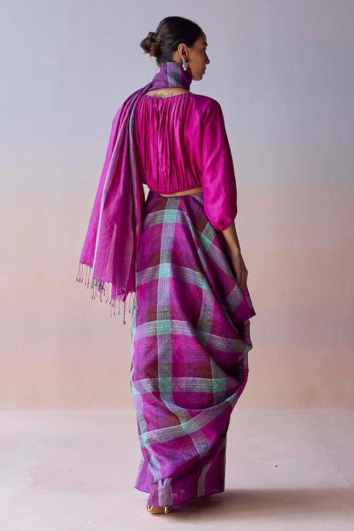 Aurora Checkered Saree
