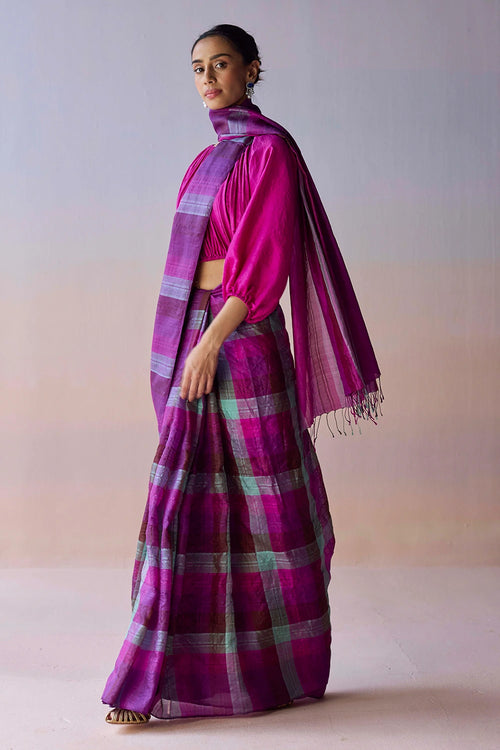 Aurora Checkered Saree